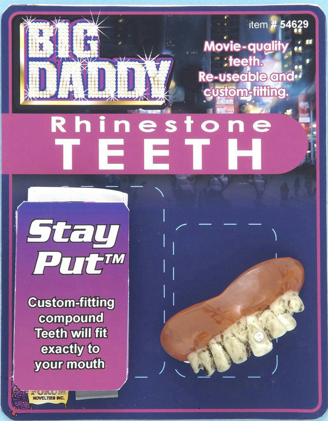 Big Daddy Rhinestone Teeth False Dentures Movie Quality by HalloweenStore.com