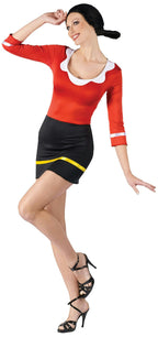 Fun World Women's Sexy Olive Oyl Adult Costume Popeye Sailor Wife S/M 2-8 by HalloweenStore.com