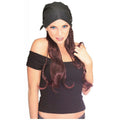 Brown Pirate Lass Lady Wig with Braids and Black Pleather Cap Bandanna by HalloweenStore.com