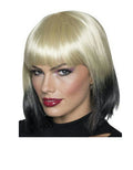 Women's Blonde to Black Ombre Wig with Bangs by HalloweenStore.com