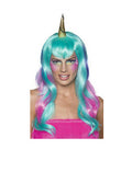 Women's Pink Purple and Pastel Blue Unicorn Fairy Wig by HalloweenStore.com
