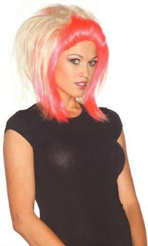 Pink and Blonde Love of Rock Adult Wig by HalloweenStore.com