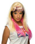 Womens Sexy Blonde Pink and Black London Tri-Color Wig by HalloweenStore.com