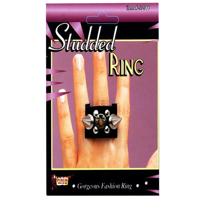 Studded Fashion Ring with Small Spikes by HalloweenStore.com