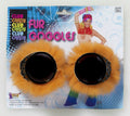 Orange Fur Goggles Aviator Goggles with Orange Faux Fur Trim by HalloweenStore.com