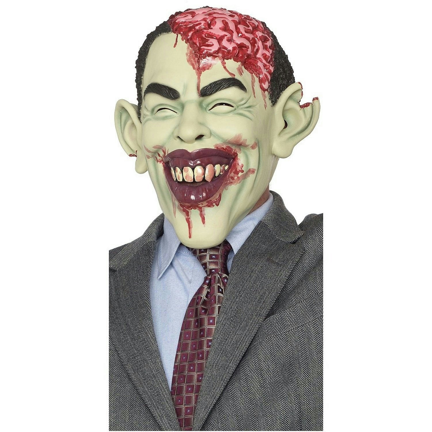 Zombie in Charge Adult Mask Gory Obama Mask by HalloweenStore.com