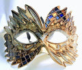 Blue Black Gold Falcon Mardi Gras Eye Festive Party Mask by HalloweenStore.com