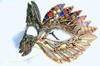 Yellow Pink Blue Falcon Mardi Gras Eye Festive Party Mask by HalloweenStore.com