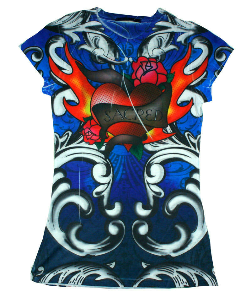Girls Sacred Heart Juniors Sublimation Fashion Shirt Size Medium by HalloweenStore.com