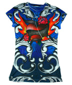 Girls Sacred Heart Juniors Sublimation Fashion Shirt Size Small by HalloweenStore.com