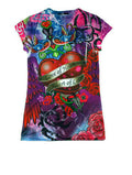 Girls Heart of Love Juniors Sublimation Fashion Shirt Size Large by HalloweenStore.com