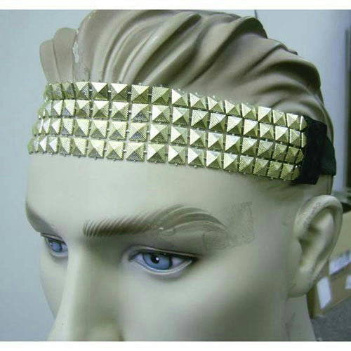 80's Gold Stud Metallic Headband by HalloweenStore.com