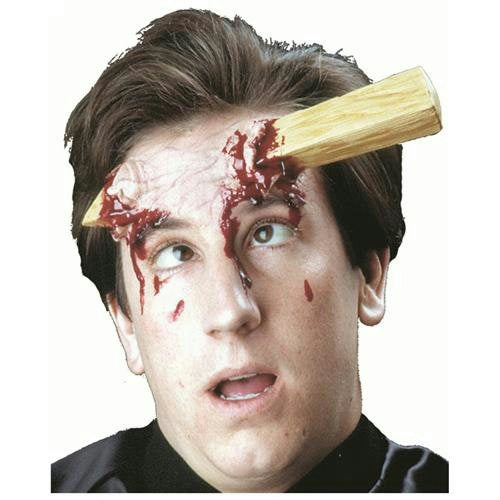 Wooden Stake Effect Woochie Appliance Makeup Prosthetic by HalloweenStore.com