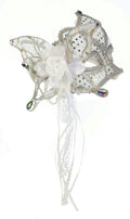 White and Silver Butterfly Venetian Mask 64506 by HalloweenStore.com