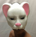 White Kitty Cat Eyemask with Whiskers Upper Face Mask by HalloweenStore.com