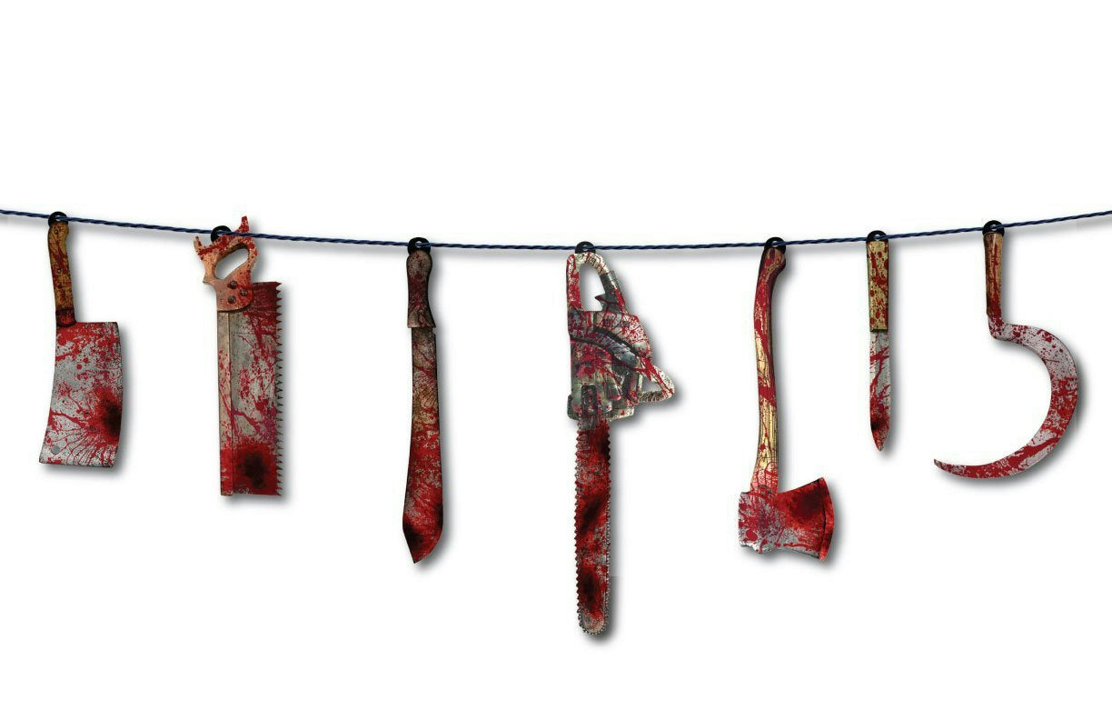 Forum Novelties Bloody Weapon Garland 6ft Halloween Banner Decoration by HalloweenStore.com