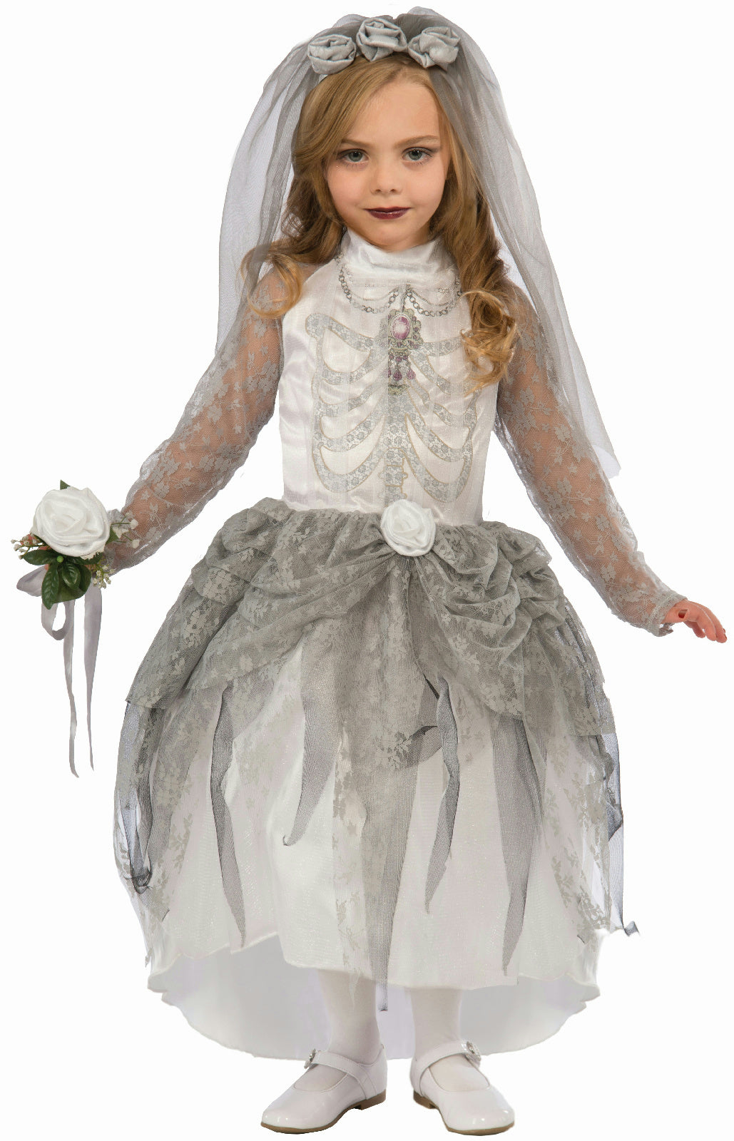 Forum Skeleton Bride Girl Child Costume Size Large 12-14 by HalloweenStore.com