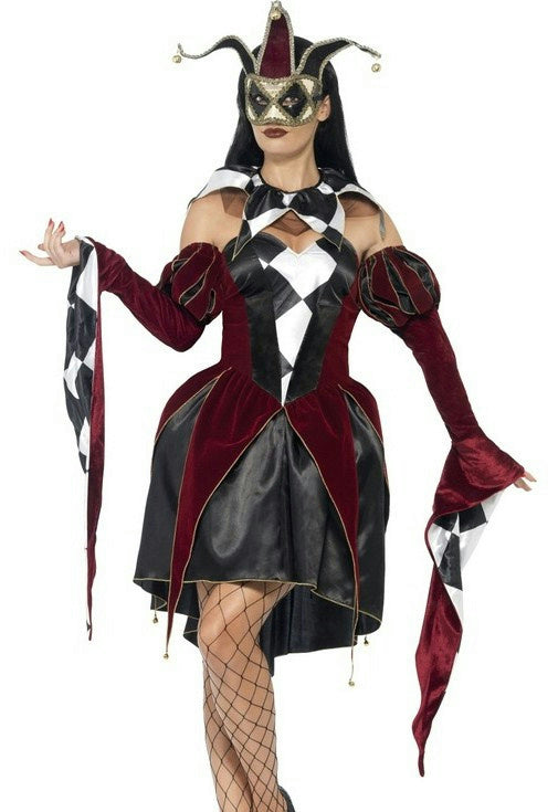 Gothic Venetian Harlequin Female Costume Size Small by HalloweenStore.com