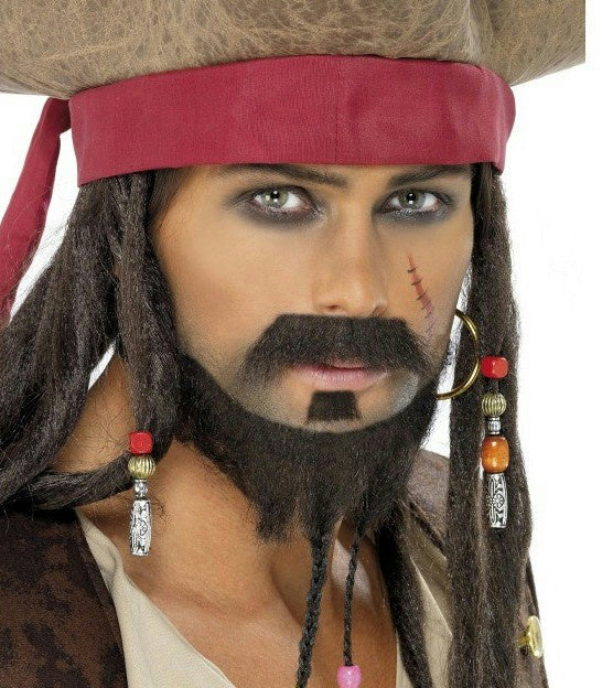 Smiffy's Brown Pirate Beard 3 Piece Set by HalloweenStore.com