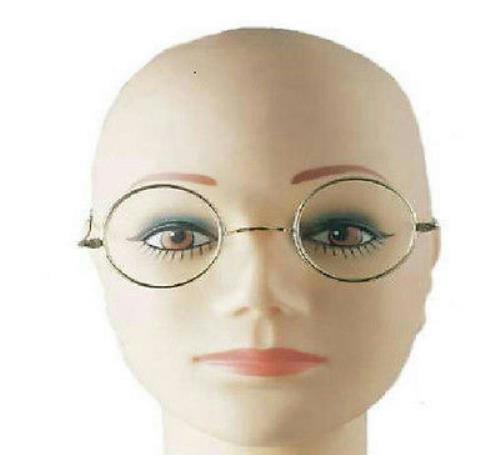 Round Wire Rim Santa Miss Claus Ben Franklin Old Style Specs Costume Glasses by HalloweenStore.com