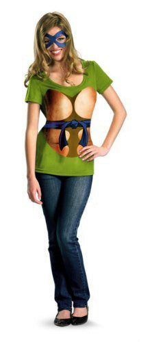 TMNT Leonardo Teen Ladies Shirt and Eye Mask Alternative Costume 7-9 by HalloweenStore.com