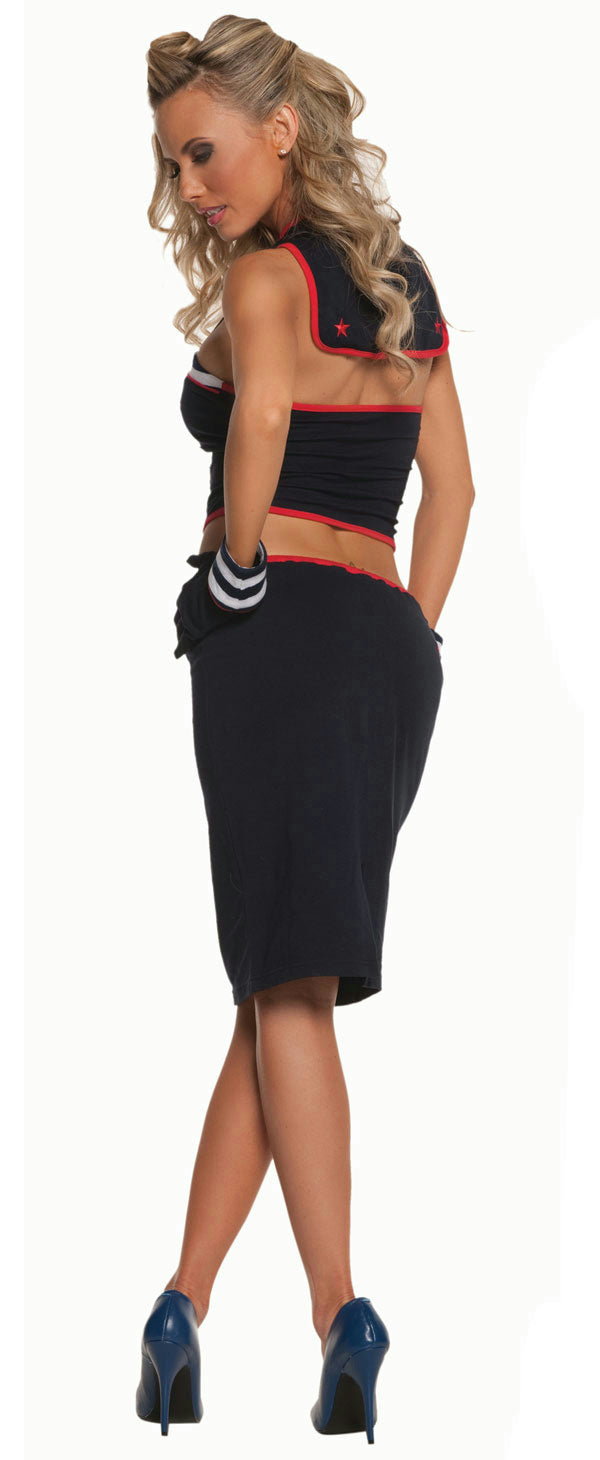 Sexy Seaside Pinup Sailor Costume Size Large 10-14 by HalloweenStore.com