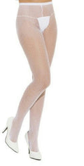 Elegant Moments White Fishnet Pantyhose by HalloweenStore.com