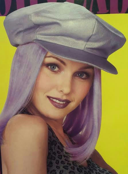 Lavender Glitter Cap Purple Hair Wig Party Go Go Girl by HalloweenStore.com