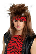 Light-up Brown Mullet Style Unisex Rocker Adult Costume Wig by HalloweenStore.com