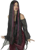 36" Black and Burgundy Long Streaked Witch Wig by HalloweenStore.com
