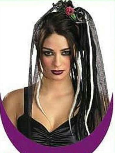 Vinyl Rose Hair Extension Punk Gothic Dread Accessory by HalloweenStore.com