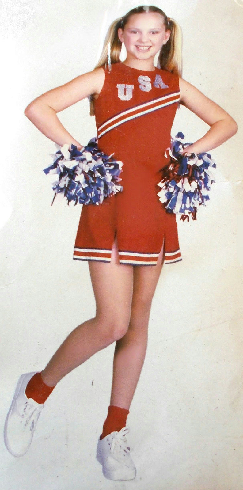 Red USA Cheerleader Girls Costume Size XS 4-6 by HalloweenStore.com