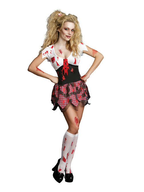 Dreamgirl High School Schoolghoul Sexy Schoolgirl Zombie Adult Costume Medium by HalloweenStore.com