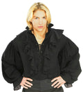 Black Linen Pirate or Renaissance Shirt for Adults Standard Size by HalloweenStore.com
