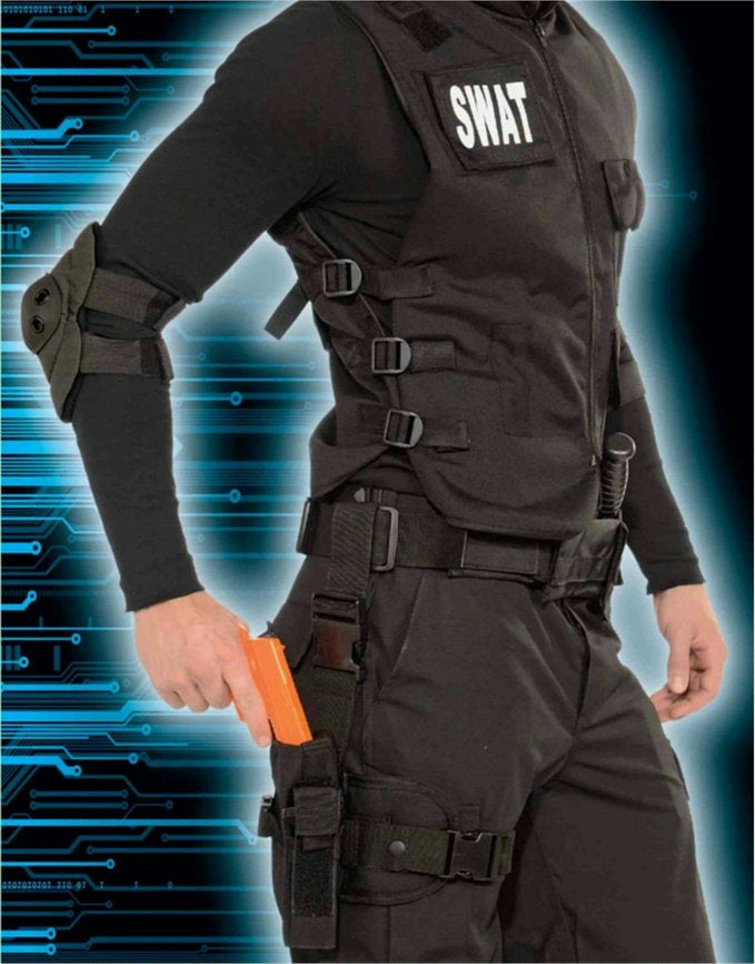 Police Detective SWAT Costume Toy Gun Leg Holster Costume Accessory by HalloweenStore.com