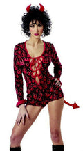 She Devil/Cupid Costume Jumpsuit Adult Size Small 6-8 by HalloweenStore.com