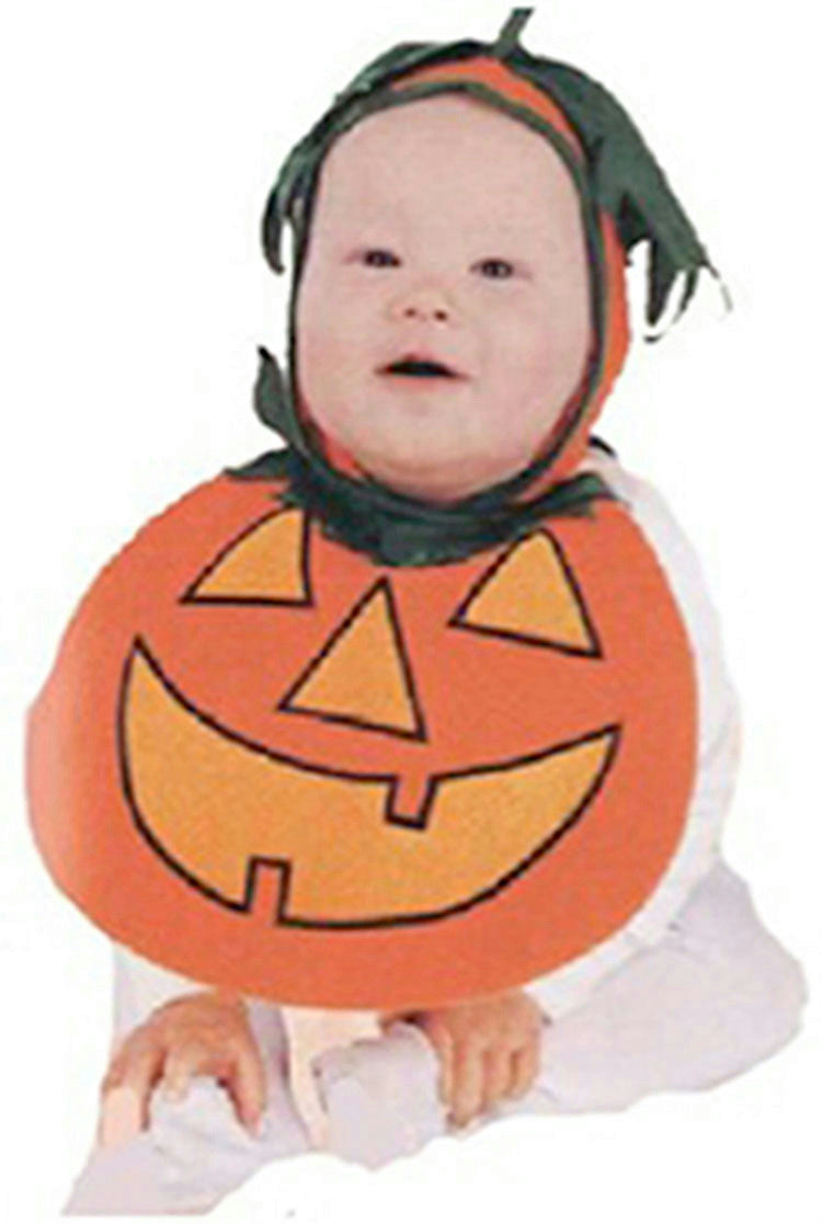 Baby Pumpkin Pie Patch Bonnet and Bib Costume 0-9 months by HalloweenStore.com