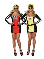 Drive Me Crazy Sexy Taxi Driver Racecar 2-IN-1 Plus Size Adult Costume 1X/2X by HalloweenStore.com