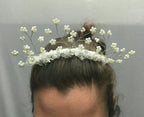 White Wedding Princess Flower Girl Comb Hair Accessory with Flowers by HalloweenStore.com
