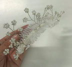 White Wedding Princess Flower Girl Comb Hair Accessory with Flowers by HalloweenStore.com