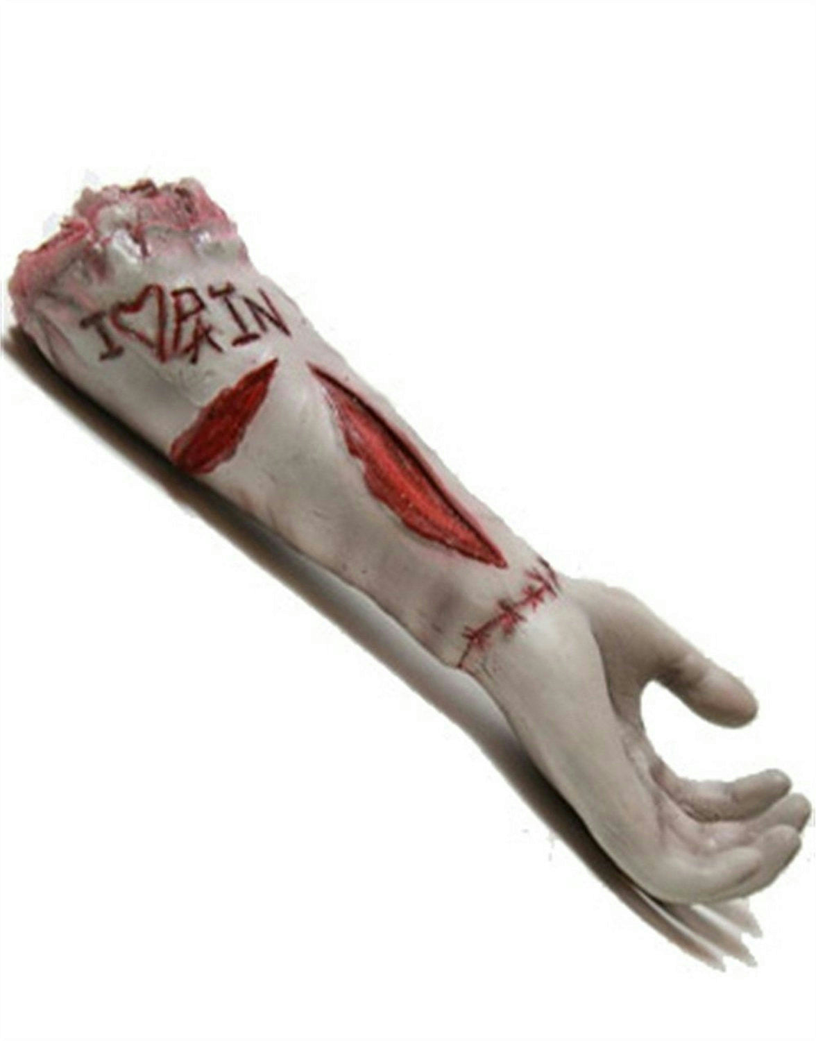 Mutilated Suicide I Love Pain Cutter Arm Severed Limb Halloween Horror Prop by HalloweenStore.com