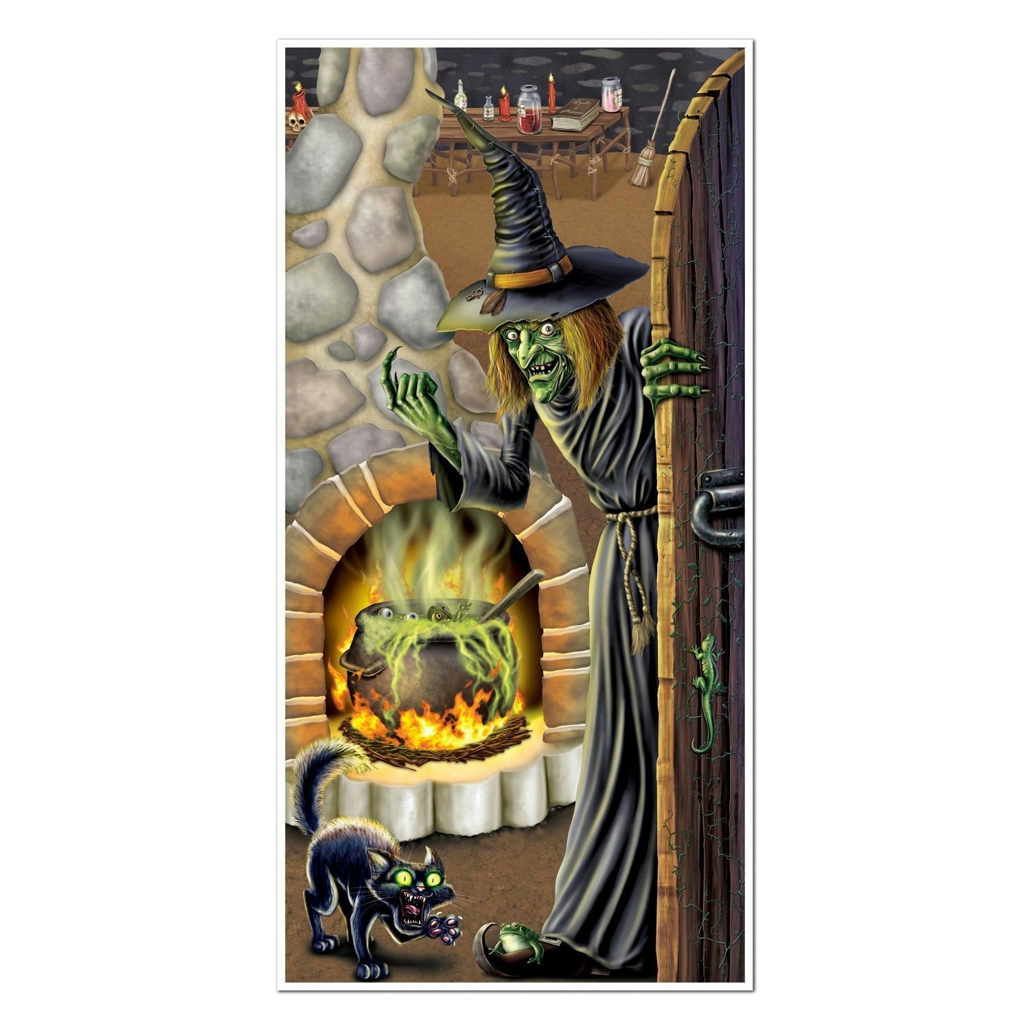 Witch's Brew Halloween Door Cover by HalloweenStore.com