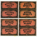 Wine Bottle Halloween Party Decoration Wine Name Labels by HalloweenStore.com