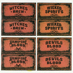 Wine Bottle Halloween Party Decoration Wine Name Labels by HalloweenStore.com