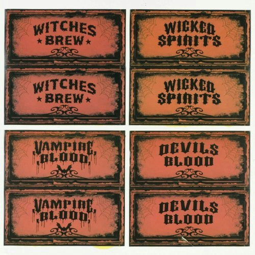 Wine Bottle Halloween Party Decoration Wine Name Labels by HalloweenStore.com
