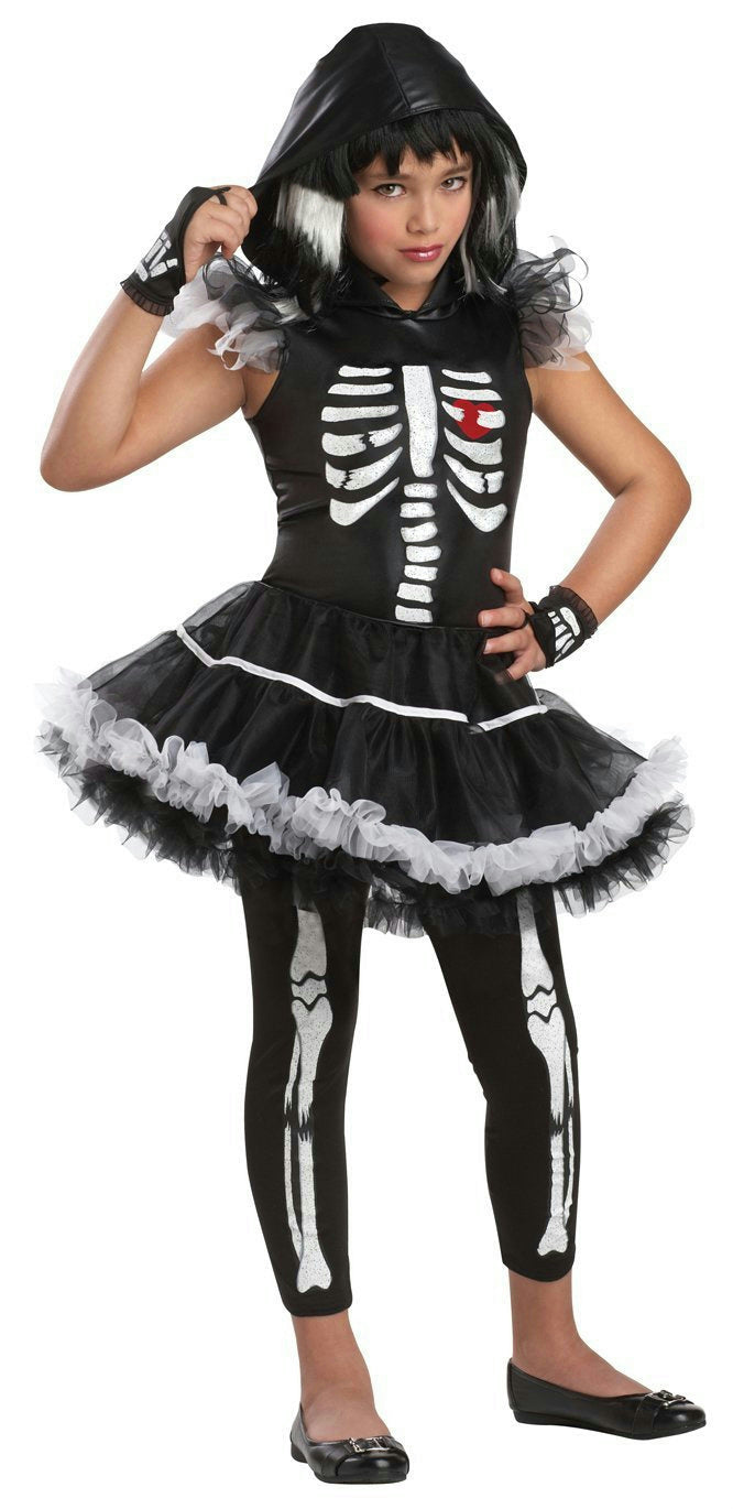Girls California Costume Skela-Rina Skeleton Ballerina Child Costume Large 10-12 by HalloweenStore.com