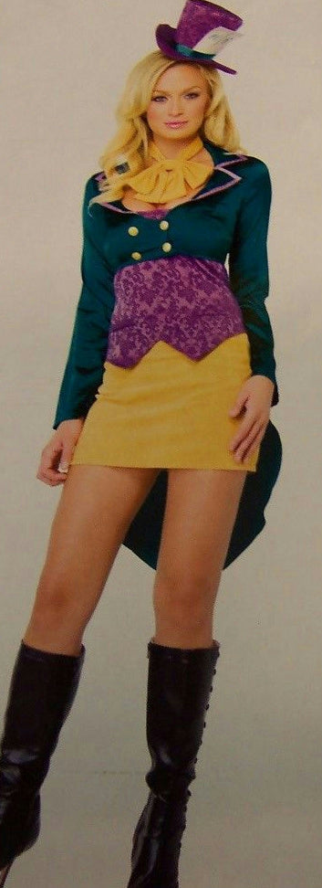 Women's Deluxe Tea Party Hostess Mad Hatter Female Adult Sexy Costume Medium by HalloweenStore.com