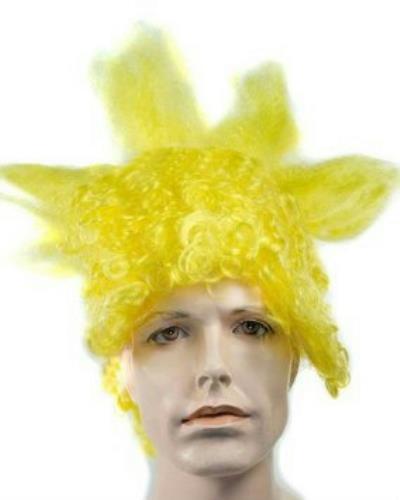 Lacey Yellow Economy Bart Simpson Curly Spiky Costume Wig by HalloweenStore.com