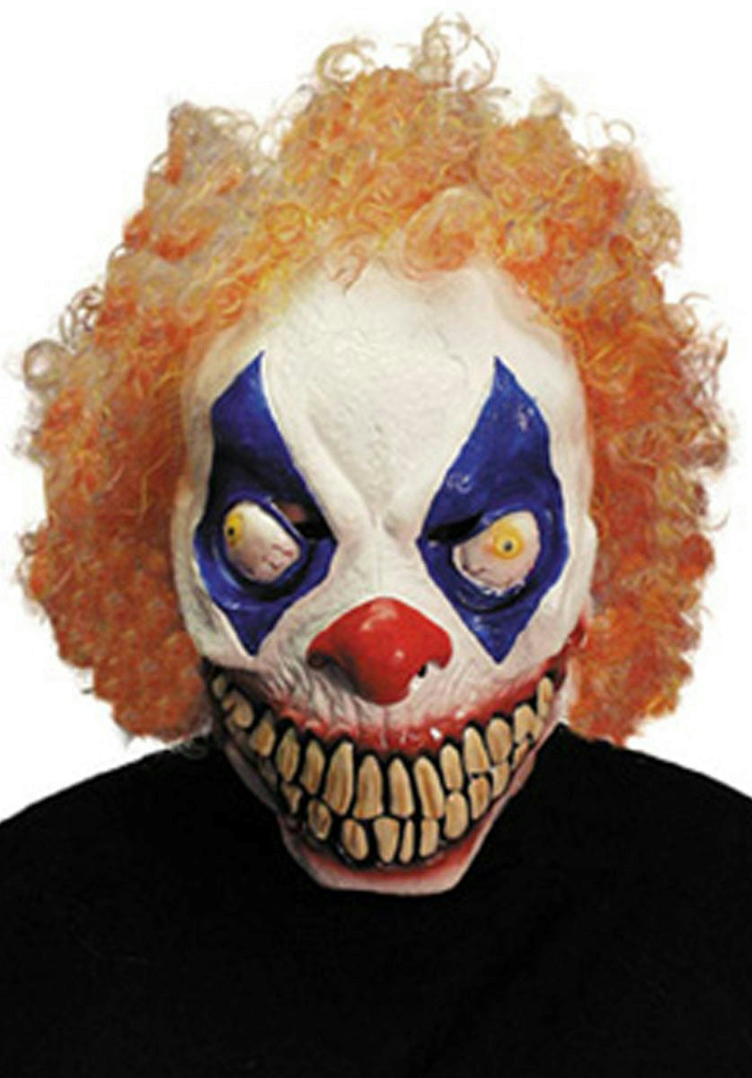 Evil Clown Adult 3/4 Mask with Hair by HalloweenStore.com