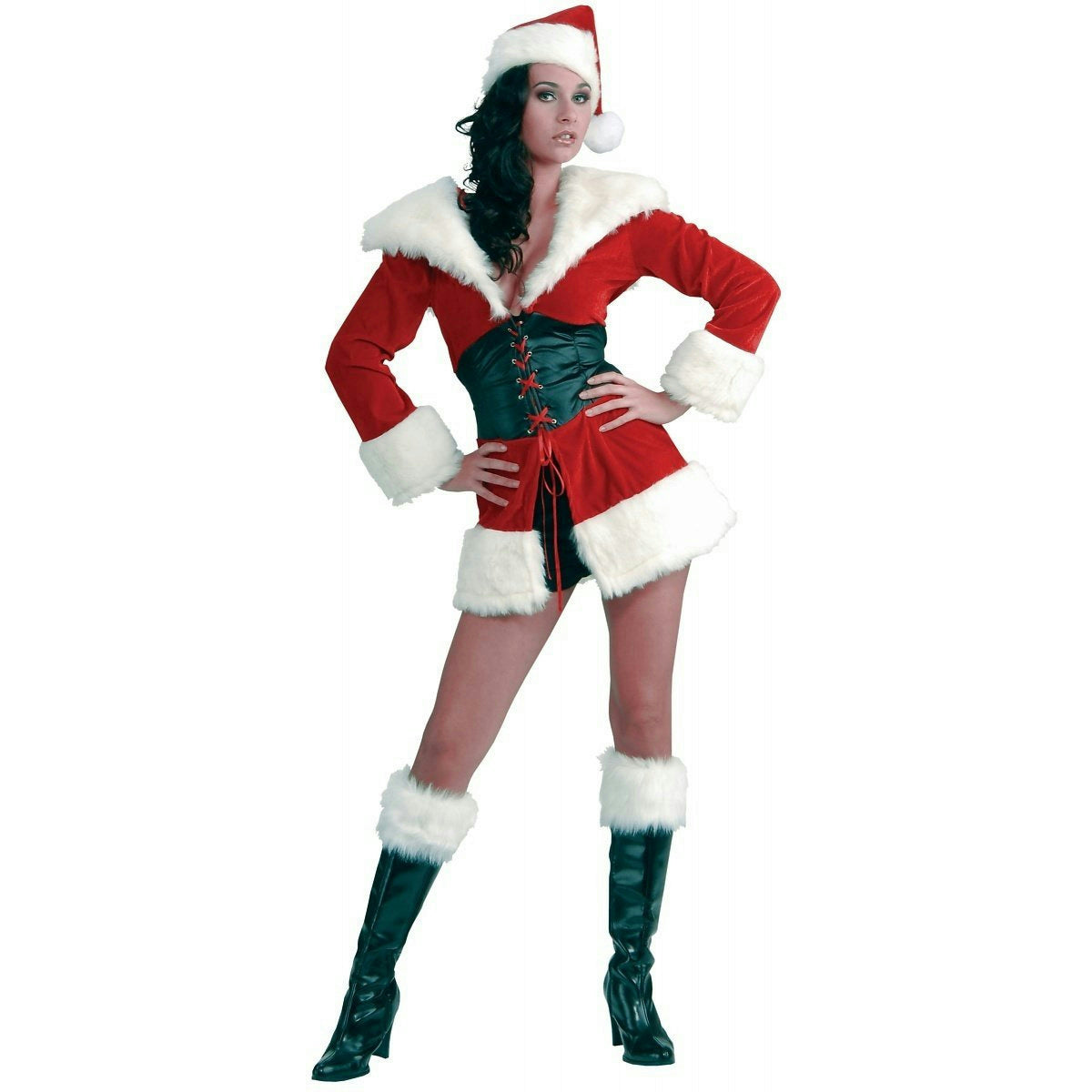 Women's Short N' Sweet Sexy Miss Santa Christmas Costume Size M/L (8-12) by HalloweenStore.com